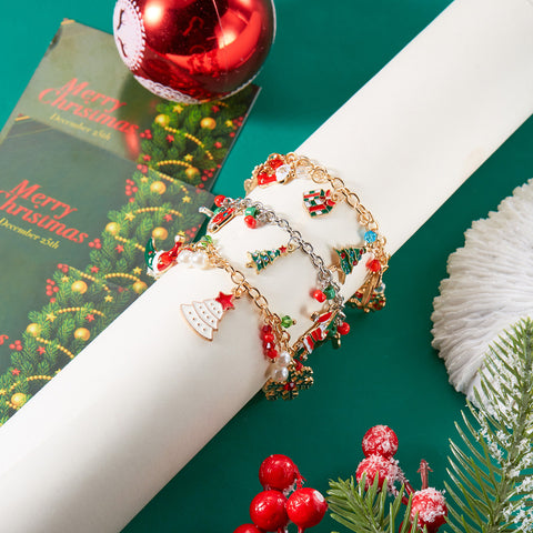 Personalized Christmas Bracelet Christmas Tree Santa Claus Pendant Bracelet For Women Jewelry Personalized Christmas Bracelet Christmas Tree Santa Claus Pendant Bracelet For Women Jewelry