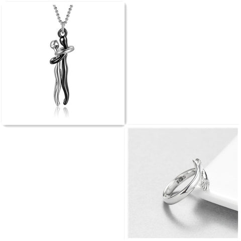 Love Hug Necklace Unisex Men Women Couple Jewelry Simple Temperament Clavicle Chain Valentines Day Lover Gift Love Hug Necklace Unisex Men Women Couple Jewelry Simple Temperament Clavicle Chain Valentines Day Lover Gift