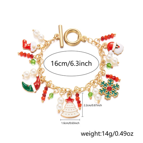 Personalized Christmas Bracelet Christmas Tree Santa Claus Pendant Bracelet For Women Jewelry Personalized Christmas Bracelet Christmas Tree Santa Claus Pendant Bracelet For Women Jewelry