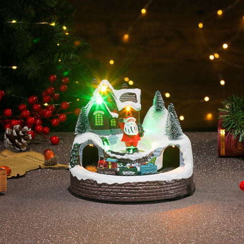 Christmas Rotating Resin Luminous Music Box Ornaments Christmas Rotating Resin Luminous Music Box Ornaments