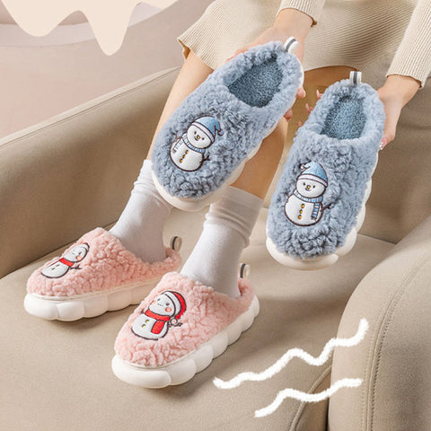 Cute Snowman Slippers Winter Indoor Household Warm Plush Thick-Soled Anti-slip Couple Home Slipper Soft Floor Bedroom House Shoes Cute Snowman Slippers Winter Indoor Household Warm Plush Thick-Soled Anti-slip Couple Home Slipper Soft Floor Bedroom House Shoes