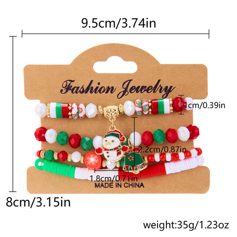 Christmas Snowman Bracelet Handmade Beaded Suit Christmas Snowman Bracelet Handmade Beaded Suit