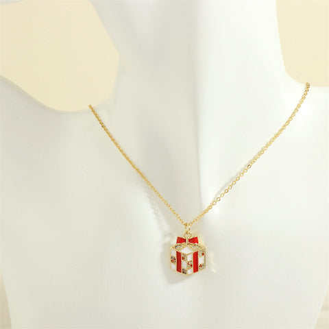 Christmas Tree Santa Claus Elk Snowman Oil-drop Necklace With Colored Rhinestones Ins Festival Clavicle Chain Necklace For Women Jewelry Christmas Tree Santa Claus Elk Snowman Oil-drop Necklace With Colored Rhinestones Ins Festival Clavicle Chain Necklace For Women Jewelry