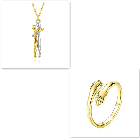 Love Hug Necklace Unisex Men Women Couple Jewelry Simple Temperament Clavicle Chain Valentines Day Lover Gift Love Hug Necklace Unisex Men Women Couple Jewelry Simple Temperament Clavicle Chain Valentines Day Lover Gift