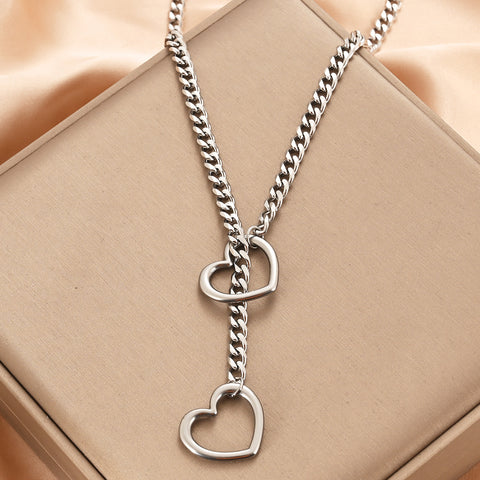 Cuban Adjustable Heart Shaped Necklace Cuban Adjustable Heart Shaped Necklace