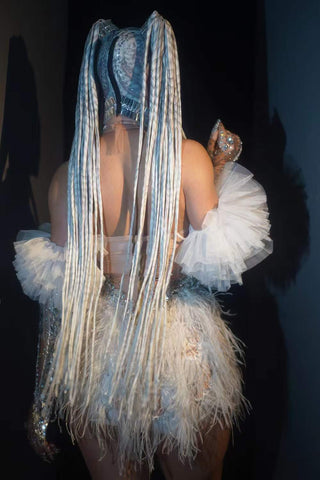 Ghoulish Glamour - Halloween Stage Wear with Nude Rhinestones and Sequins Ghoulish Glamour - Halloween Stage Wear with Nude Rhinestones and Sequins