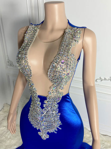 Sparkling Mermaid Glam - Crystals, Strapless Elegance for Formal Evening Party Sparkling Mermaid Glam - Crystals, Strapless Elegance for Formal Evening Party