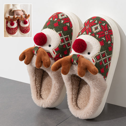 Cute Christmas Elk Plush Slippers Winter Ins Fashion Non-slip Floor Bedroom Home Slippers For Women Fuzzy House Shoes Cute Christmas Elk Plush Slippers Winter Ins Fashion Non-slip Floor Bedroom Home Slippers For Women Fuzzy House Shoes