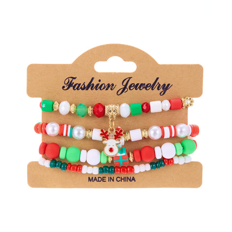 Christmas Snowman Bracelet Handmade Beaded Suit Christmas Snowman Bracelet Handmade Beaded Suit