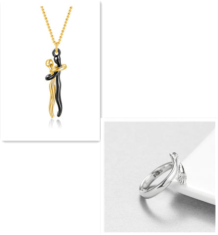 Love Hug Necklace Unisex Men Women Couple Jewelry Simple Temperament Clavicle Chain Valentines Day Lover Gift Love Hug Necklace Unisex Men Women Couple Jewelry Simple Temperament Clavicle Chain Valentines Day Lover Gift