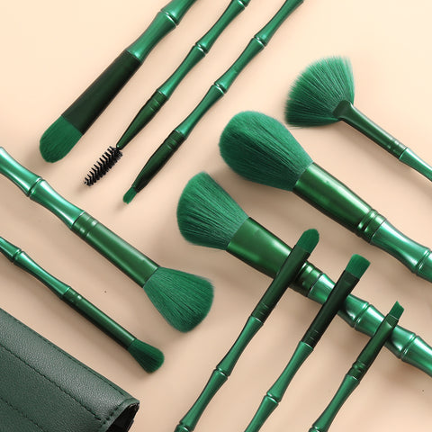 11 Makeup Brush Set Bamboo Handle Soft Bristles 11 Makeup Brush Set Bamboo Handle Soft Bristles