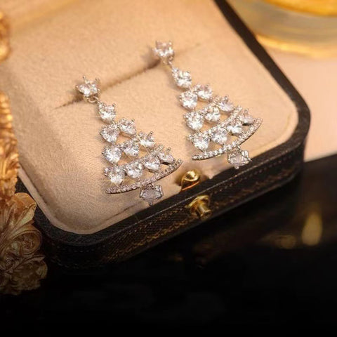 Women's High-quality Silver Needle Christmas Tree Earrings Women's High-quality Silver Needle Christmas Tree Earrings