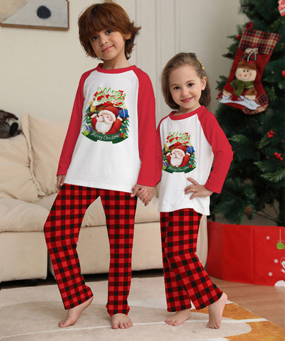 Christmas Parent-Child Clothes Set Long Sleeve T-Shirt Plaid Pants Family Matching Pajamas Christmas Parent-Child Clothes Set Long Sleeve T-Shirt Plaid Pants Family Matching Pajamas