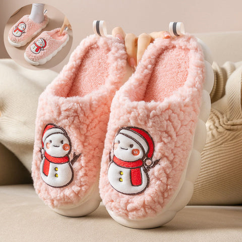 Cute Snowman Slippers Winter Indoor Household Warm Plush Thick-Soled Anti-slip Couple Home Slipper Soft Floor Bedroom House Shoes Cute Snowman Slippers Winter Indoor Household Warm Plush Thick-Soled Anti-slip Couple Home Slipper Soft Floor Bedroom House Shoes