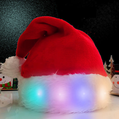 Christmas Hat LED Light Plush Children's Adult Christmas Decorations Christmas Supplies Luminous Santa Hat Home Decoracion Christmas Hat LED Light Plush Children's Adult Christmas Decorations Christmas Supplies Luminous Santa Hat Home Decoracion