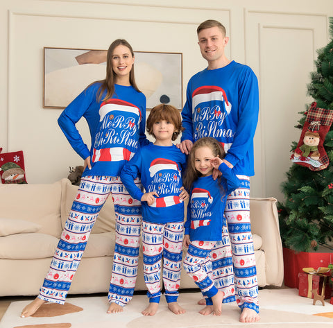 Matching Family Pajamas Sets Christmas PJ's Letter Print Top And Plaid Pants Jammies Sleepwear Matching Family Pajamas Sets Christmas PJ's Letter Print Top And Plaid Pants Jammies Sleepwear