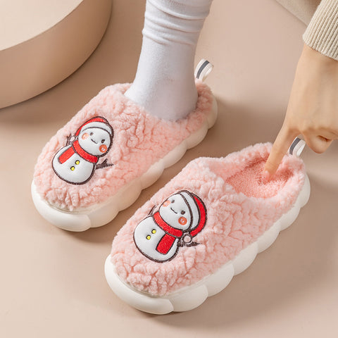 Cute Snowman Slippers Winter Indoor Household Warm Plush Thick-Soled Anti-slip Couple Home Slipper Soft Floor Bedroom House Shoes Cute Snowman Slippers Winter Indoor Household Warm Plush Thick-Soled Anti-slip Couple Home Slipper Soft Floor Bedroom House Shoes