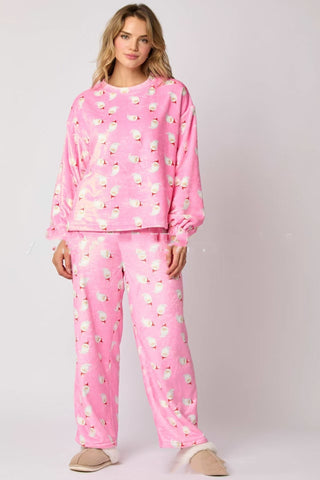 Women's Christmas Hat Pajamas Long Sleeve Trousers Suit Women's Christmas Hat Pajamas Long Sleeve Trousers Suit