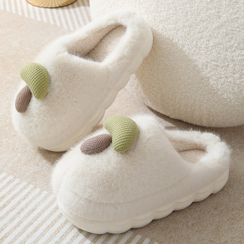 Cute Mushroom Cotton Slippers For Women Thick-soled Autumn And Winter Plush Slipper Indoor Non-slip Eva Household Furry Shoes Cute Mushroom Cotton Slippers For Women Thick-soled Autumn And Winter Plush Slipper Indoor Non-slip Eva Household Furry Shoes