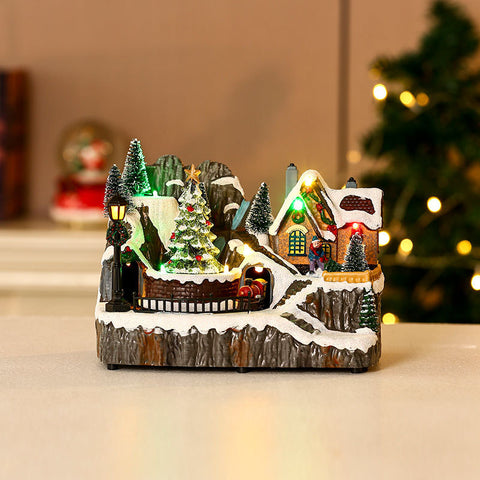 Christmas Rotating Resin Luminous Music Box Ornaments Christmas Rotating Resin Luminous Music Box Ornaments