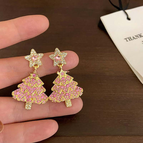 Micro-inlaid Christmas Tree Earrings Female Design Fashion Micro-inlaid Christmas Tree Earrings Female Design Fashion