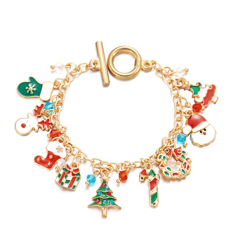 Personalized Christmas Bracelet Christmas Tree Santa Claus Pendant Bracelet For Women Jewelry Personalized Christmas Bracelet Christmas Tree Santa Claus Pendant Bracelet For Women Jewelry