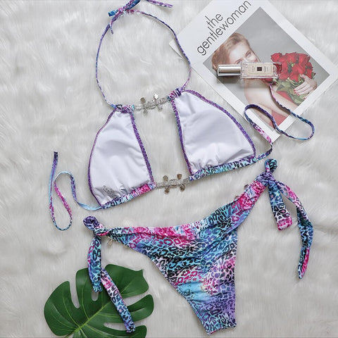 Savage Sparkle - Leopard Diamond Brazilian Scrunch Butt Bikini Set Sensation Savage Sparkle - Leopard Diamond Brazilian Scrunch Butt Bikini Set Sensation