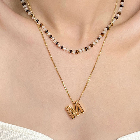 Fashion Titanium Steel Monogram Necklace Fashion Titanium Steel Monogram Necklace