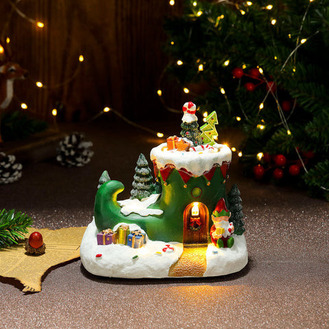 Christmas Rotating Resin Luminous Music Box Ornaments Christmas Rotating Resin Luminous Music Box Ornaments
