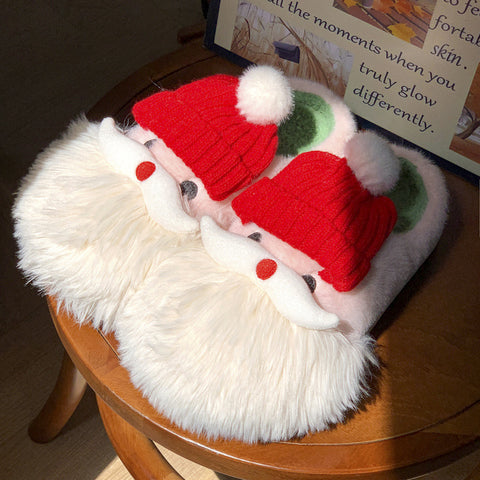 Cute Christmas Santa Claus Home Slippers Winter Warm Indoor Non-slip Floor Plush Shoes For Women Cute Christmas Santa Claus Home Slippers Winter Warm Indoor Non-slip Floor Plush Shoes For Women