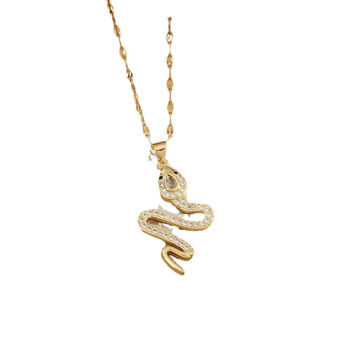 Fashion Personality Snake Necklace With Rhinestone Design Creative Sweater Chain Fall Winter Women's Clavicle Chain Jewelry Fashion Personality Snake Necklace With Rhinestone Design Creative Sweater Chain Fall Winter Women's Clavicle Chain Jewelry