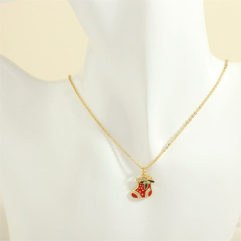 Christmas Tree Santa Claus Elk Snowman Oil-drop Necklace With Colored Rhinestones Ins Festival Clavicle Chain Necklace For Women Jewelry Christmas Tree Santa Claus Elk Snowman Oil-drop Necklace With Colored Rhinestones Ins Festival Clavicle Chain Necklace For Women Jewelry