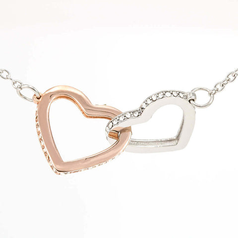 Double Heart Necklace Personalized Design Two-color Peach Double Heart Necklace Personalized Design Two-color Peach
