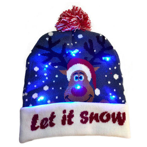LED Christmas Hat Sweater Knitted Beanie Christmas Light Up Knitted Hat Christmas Gift Kids Xmas New Year Decorations LED Christmas Hat Sweater Knitted Beanie Christmas Light Up Knitted Hat Christmas Gift Kids Xmas New Year Decorations
