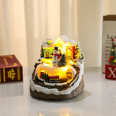 Christmas Rotating Resin Luminous Music Box Ornaments Christmas Rotating Resin Luminous Music Box Ornaments