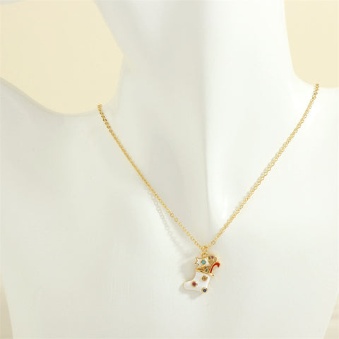 Christmas Tree Santa Claus Elk Snowman Oil-drop Necklace With Colored Rhinestones Ins Festival Clavicle Chain Necklace For Women Jewelry Christmas Tree Santa Claus Elk Snowman Oil-drop Necklace With Colored Rhinestones Ins Festival Clavicle Chain Necklace For Women Jewelry