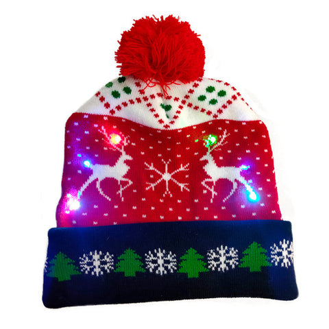 LED Christmas Hat Sweater Knitted Beanie Christmas Light Up Knitted Hat Christmas Gift Kids Xmas New Year Decorations LED Christmas Hat Sweater Knitted Beanie Christmas Light Up Knitted Hat Christmas Gift Kids Xmas New Year Decorations