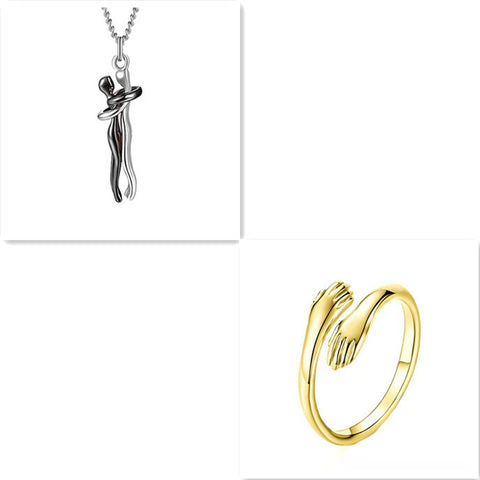 Love Hug Necklace Unisex Men Women Couple Jewelry Simple Temperament Clavicle Chain Valentines Day Lover Gift Love Hug Necklace Unisex Men Women Couple Jewelry Simple Temperament Clavicle Chain Valentines Day Lover Gift