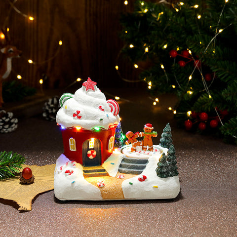 Christmas Rotating Resin Luminous Music Box Ornaments Christmas Rotating Resin Luminous Music Box Ornaments