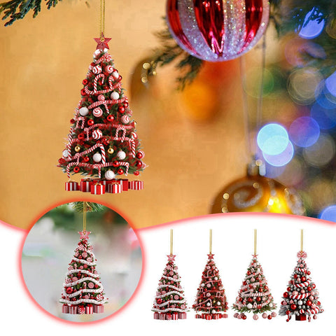 Christmas Tree Pendant Holiday Decoration Acrylic Flat Decorations Christmas Tree Pendant Holiday Decoration Acrylic Flat Decorations