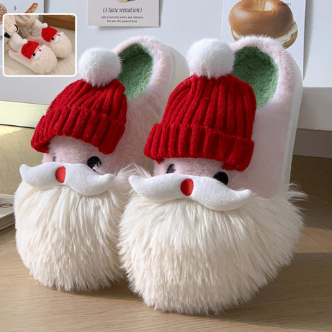 Cute Christmas Santa Claus Home Slippers Winter Warm Indoor Non-slip Floor Plush Shoes For Women Cute Christmas Santa Claus Home Slippers Winter Warm Indoor Non-slip Floor Plush Shoes For Women