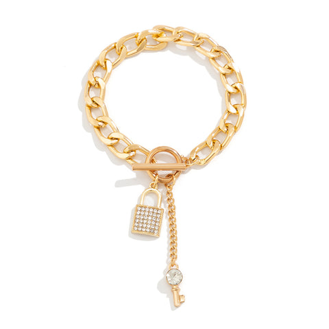 Thick Chain With Shiny Lock And Key Pendant Necklace For Women Trendy Ladies Accessories On The Neck Fashion Jewelry Female Thick Chain With Shiny Lock And Key Pendant Necklace For Women Trendy Ladies Accessories On The Neck Fashion Jewelry Female