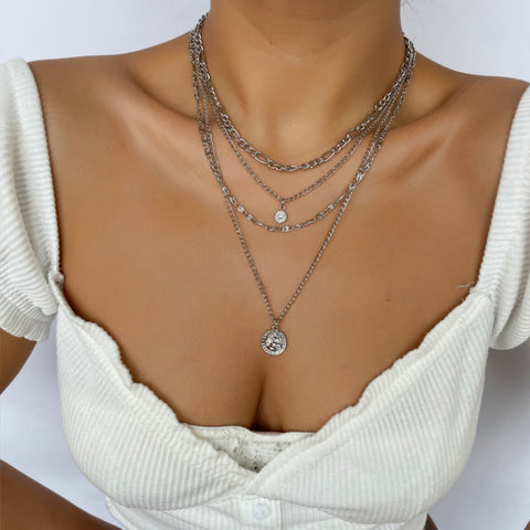 Chunky Gold Necklace Chunky Charm Necklace For Women Layered Gold Necklace For Women Silver Coin Necklace Jewelry Gifts For Women Chunky Gold Necklace Chunky Charm Necklace For Women Layered Gold Necklace For Women Silver Coin Necklace Jewelry Gifts For Women
