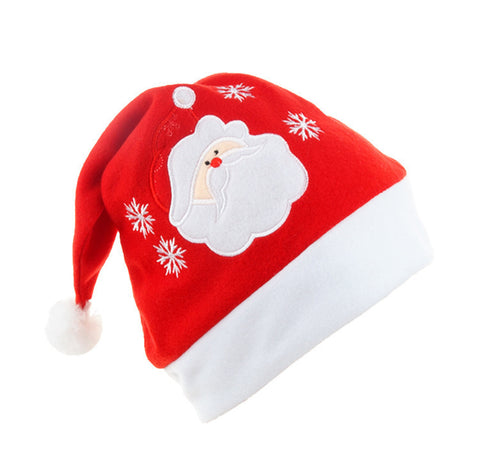 Cartoon Christmas Hat With Elk Santa Claus Embroidery Design Holiday Party Decoration Fuzzy Hat Cartoon Christmas Hat With Elk Santa Claus Embroidery Design Holiday Party Decoration Fuzzy Hat