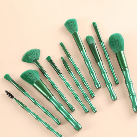 11 Makeup Brush Set Bamboo Handle Soft Bristles 11 Makeup Brush Set Bamboo Handle Soft Bristles
