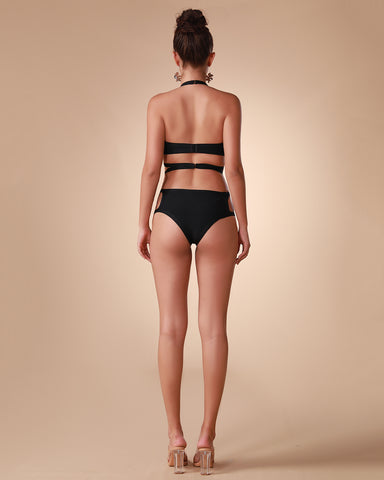 Sleek Seduction - Black Bandage One-Piece, High Waist Cut-Out Swimwear 2023 Sleek Seduction - Black Bandage One-Piece, High Waist Cut-Out Swimwear 2023