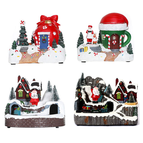 Christmas Rotating Resin Luminous Music Box Ornaments Christmas Rotating Resin Luminous Music Box Ornaments