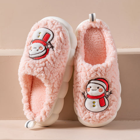 Cute Snowman Slippers Winter Indoor Household Warm Plush Thick-Soled Anti-slip Couple Home Slipper Soft Floor Bedroom House Shoes Cute Snowman Slippers Winter Indoor Household Warm Plush Thick-Soled Anti-slip Couple Home Slipper Soft Floor Bedroom House Shoes