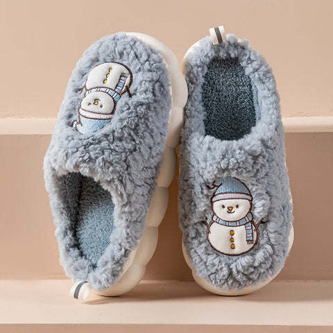 Cute Snowman Slippers Winter Indoor Household Warm Plush Thick-Soled Anti-slip Couple Home Slipper Soft Floor Bedroom House Shoes Cute Snowman Slippers Winter Indoor Household Warm Plush Thick-Soled Anti-slip Couple Home Slipper Soft Floor Bedroom House Shoes