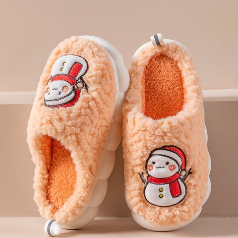 Cute Snowman Slippers Winter Indoor Household Warm Plush Thick-Soled Anti-slip Couple Home Slipper Soft Floor Bedroom House Shoes Cute Snowman Slippers Winter Indoor Household Warm Plush Thick-Soled Anti-slip Couple Home Slipper Soft Floor Bedroom House Shoes